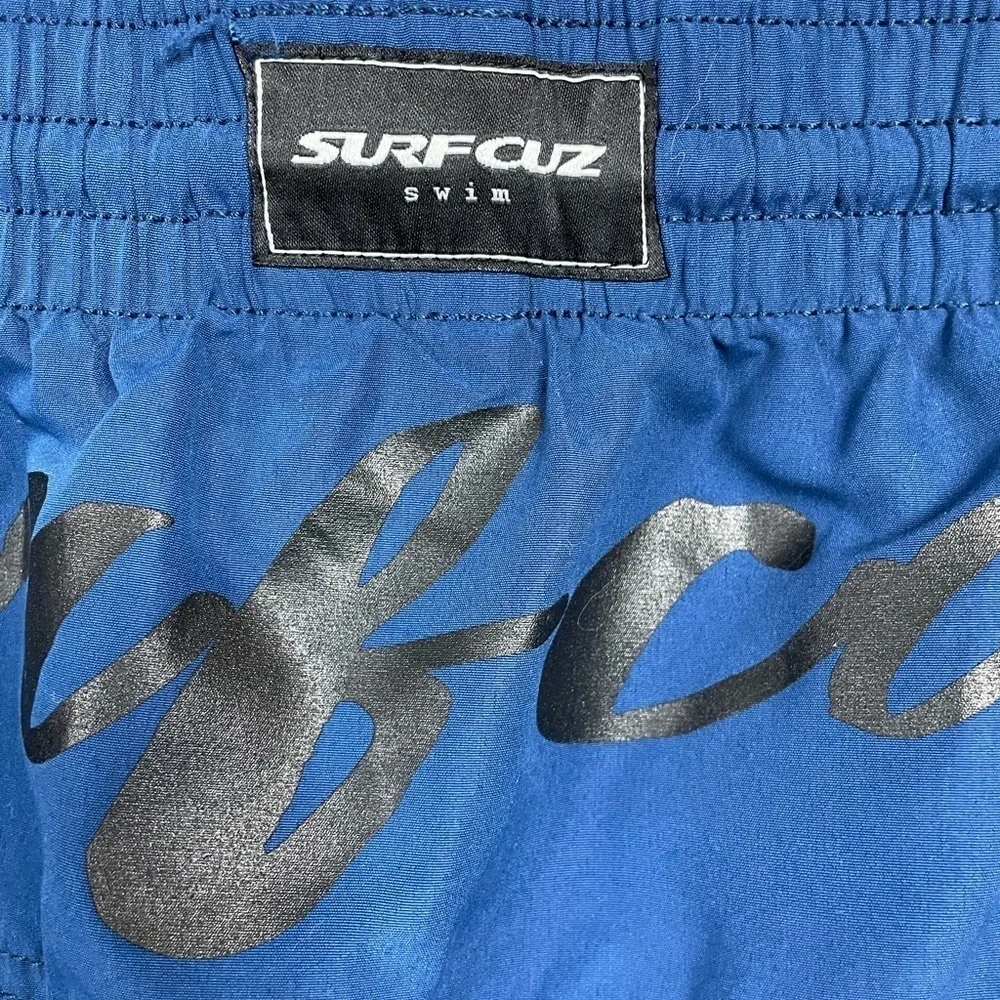 SURFCUZ Mens Swim Shorts Quick Dry Beach Shorts mesh‎ lining pockets, sz L EUC
